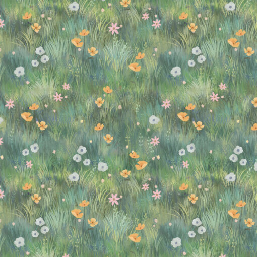 Clothworks - Serenity by Kendra Binney - Wildflowers - Floral - Green Multi - Digital - 4315 21